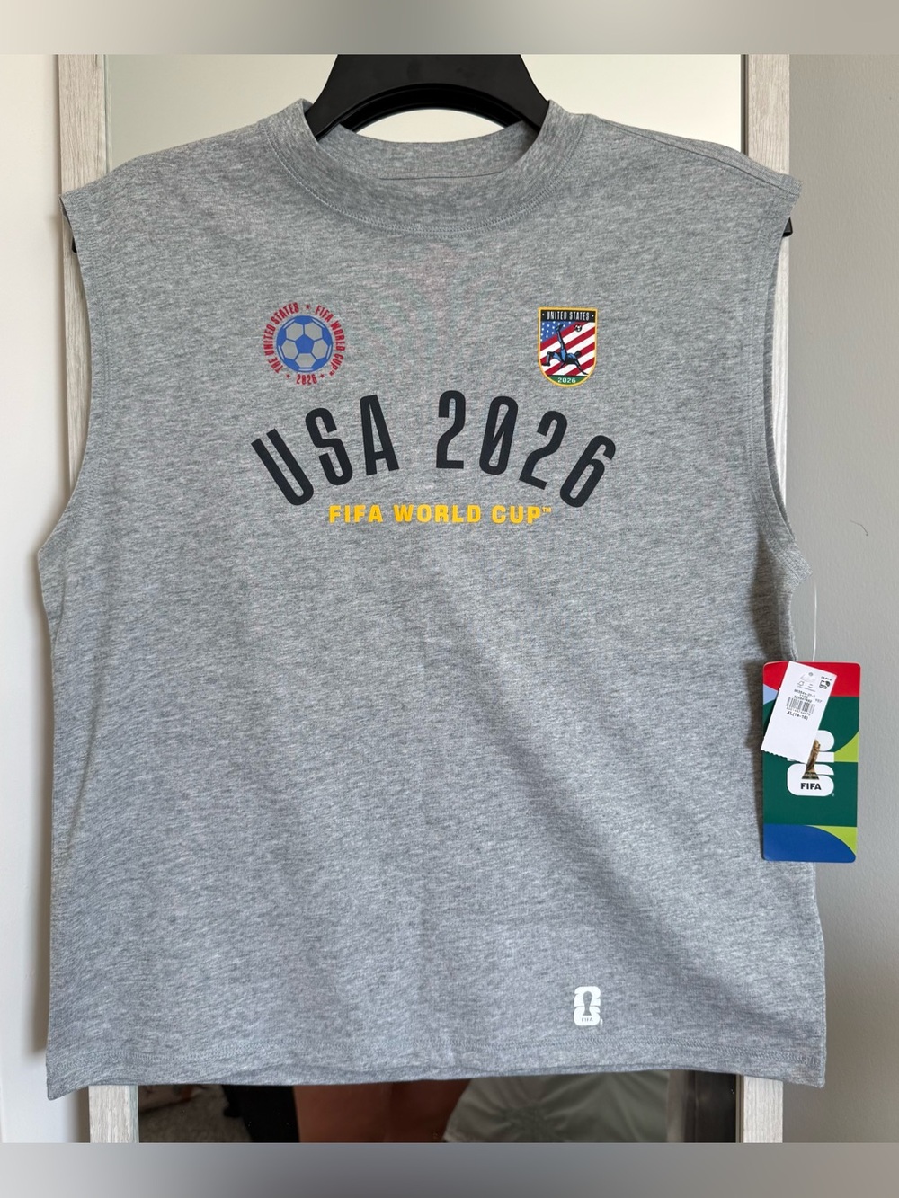 USA 2026 Gray Sleeveless Tank Top - FIFA World Cup Graphic
